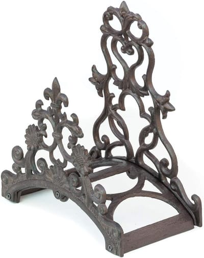 Slanghouder Tuinslang - Wandhouder Gietijzer - Tuin Opbergen - Schilderachtig Ornament - 29x32x15 cm - Donkerbruin