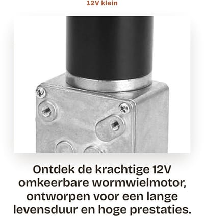 Dailygoods- Wormwielmotor 12V - Omkeerbaar - Hoge torsie - Geluidsarm - Slagvast - Kogellagerontwerp - Elektromotor