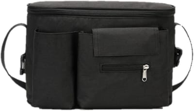 Kinderwagen Organizer - Buggy Tas - Baby Spullen Meenemen - Veelzijdig Draagbaar - 30 x 15 x 18 cm - Zwart