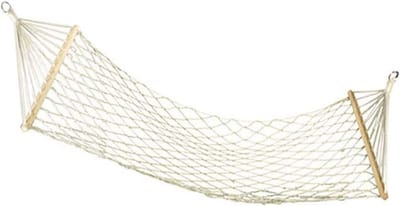 Hangmat met standaard - Buitenaccessoires - Ontspannen in de tuin - Draagbaar met tas - 200 x 80 cm - Wit