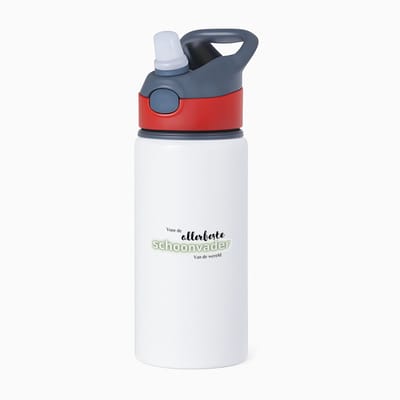 Hacebo® - voor de allerbeste schoonvader van de wereld waterfles met rietje rood - de beste schoonvader - vader cadeautjes - vaderdag - verjaardagscadeau - verjaardag - cadeau - geschenk - kado - gift - water fles - 650ML