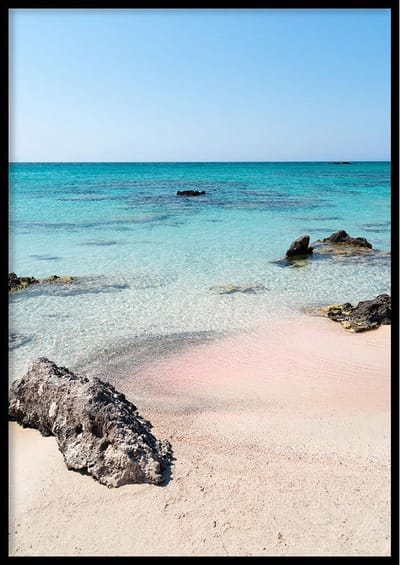 Poster Elafonissi - 30x40cm met Fotolijst – Natuur Poster – Ingelijst