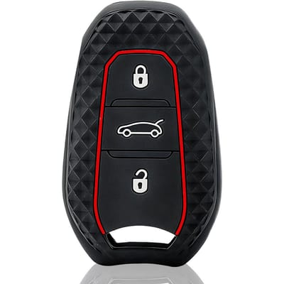 Nouveau Étui de Protection en Silicone pour Clé de Voiture à 3 Boutons Pour Peugeot 208 2008 308 3008 508 408 307 4008 Citroen C3 C4 C5 C6 C8 Porte-clés black