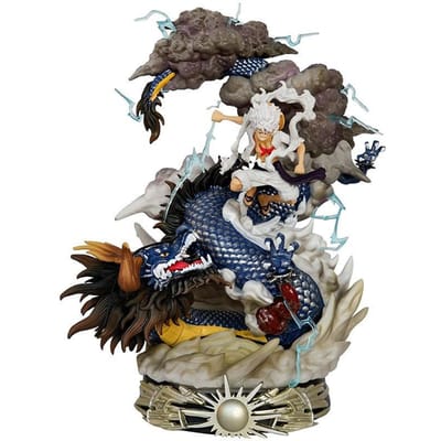 Figurines Anime One Piece Luffy Vs Kaidou 24cm Statue Luffy Gear 5 Nika Luffy Figurine Gk Modèle Figurine Poupée Ornement Jouets Cadeaux gray