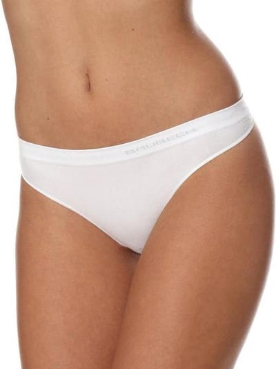 Brubeck Dames String - Naadloos (Seamless) Elastisch Katoen - 3-Pack - Wit - M