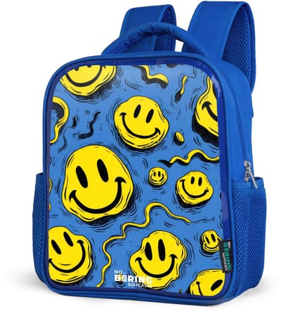 NoBoringSuitcases.com® - Rugzak blauw - Schooltas jongens - Smeltende glimlachen - Kinder rugtas jongen - Boekentas kind - Kinderrugzak voor school - Schoolrugzak