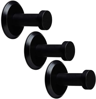 3 stuks SOTECH kapstokhaken Talea RVS zwart gepoederlakt lengte: 33 mm incl. plaatje en bevestigingsset