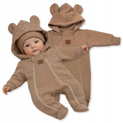 Dartomik - Tweelaagse Baby Overall - Katoen - Capuchon met Oortjes - Certificaat Oeko-tex