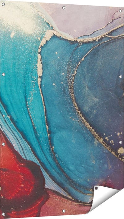 Gards Tuinposter Abstracte Luxe Kunst - 80x120 cm - Tuindoek - Tuindecoratie - Wanddecoratie buiten - Tuinschilderij