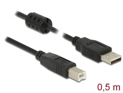 Delock Cable USB 2.0 Type-A male > USB 2.0 Type-B male 0.5 m black