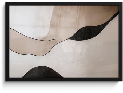 Poster in lijst - Fotolijst 60x40 cm - Posters - Contourlijnen - Abstracte landschap - Posterlijst zwart - Decoratie - Wanddecoratie woonkamer - Muurdecoratie slaapkamer