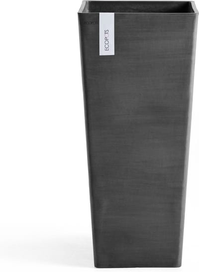 Ecopots Rotterdam High 70 - Dark Grey - 32,7 x H70,5 cm - Vierkante donkergrijze bloempot / plantenbak