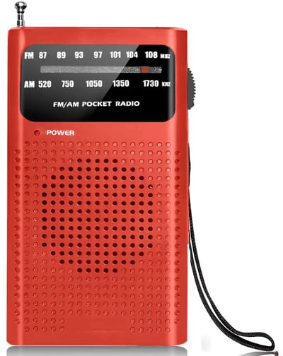 Premes - Draagbare Noodradio - Rood - AM/FM - Op Batterijen - Koptelefoonaansluiting - Draagbare Radio - Wereldradio - Noodpakket Must Have - Zakradio - Voor Rampen - Kleine - Transistor Radio - Telescopische Antenne - Transister Radio