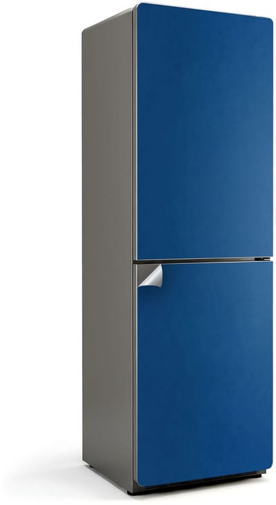 Wallfluent Koelkaststickers - Blauw Koelkast Folie - 60 cm x 190 cm - Blauw Koelkaststickers - Koelkast Decoratie Stickers - Koelkast Opknappen Sticker - Grote Koelkast Sticker - Stijlvolle Koelkast Stickers
