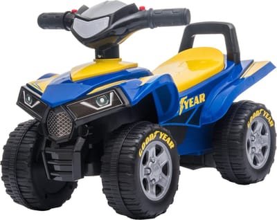 Eco Toys - Goodyear Quad Loopauto - Blauw - Met LED-Licht, Muziek & Opbergruimte - Vanaf 18 Maanden - Max. 25 kg