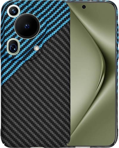 Hoesje geschikt voor Huawei Pura 70 Ultra - Techsuit Carbonite FiberShell Carbon Back Cover - Blauw/Zwart