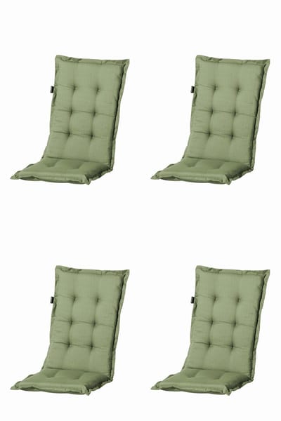 Kussen hoog 50x123 Basic groen I (4 stuks) Madison | Topkwaliteit tuinkussen hoge rug | 50% katoen 50% polyester
