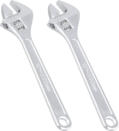 Dailygoods- Moersleutel 12 Inch - Verstelbare Sleutel - 2 Stuks - Brede Kaak Opening 0-33mm - Duurzaam 45# Staal - Professionele Gereedschap