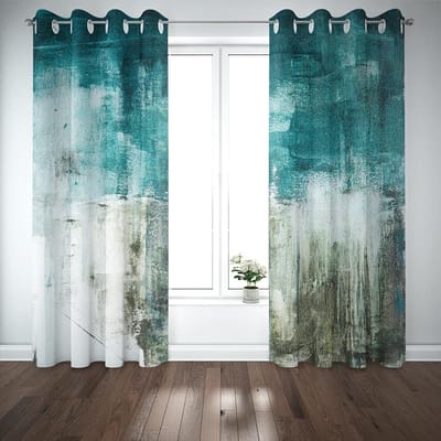 Grijs en Beige Abstracte Kunst Raambekleding Gordijnen Woonkamer Slaapkamer Binnen Kinderkamer Huis Polyester Verduisteringsgordijn Decoreren 120W243H&Grommet Top