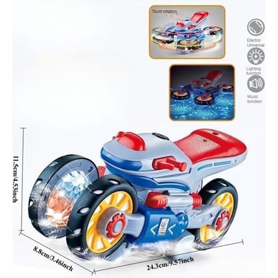 Moto Jouet Déformation Cascade Rotative Universelle Jouet Voiture avec Lumière & Musique pour Enfants Tout-Petit Variante Moto Jouet Musical