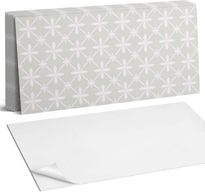 Coloray Plaktegels - Bloemenpatroon in mesh Wandtegel Zelfklevend - 60 cm x 30 cm - Grijs Plaktegels - 6 stuks - Rechthoek PVC Tegels - Plaktegels Keuken - Zelfklevende Vloertegels Badkamer - Vinyl Tegels Zelfklevend - Zelfklevende Wandtegels