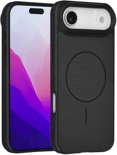 Carbon Fiber Backcover Geschikt voor: iPhone Air – AntiShock Schokbestendig – Krasbestendig – Slank & Stijlvol Ontwerp – Premium Bescherming - Zwart