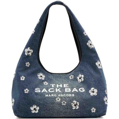 De Sequin Daisy Denim Sack Bag