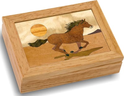 Houten Kunst Doos - Decoratieve Opberger - Sieraden Opbergen - Handgemaakt Uniek - 13x10x4 cm - Multikleur