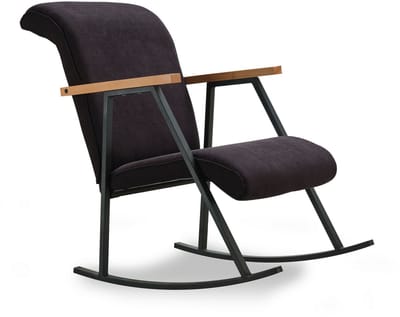 Asir - Schommelstoel - Zwart - 65 x 55 x 100 cm