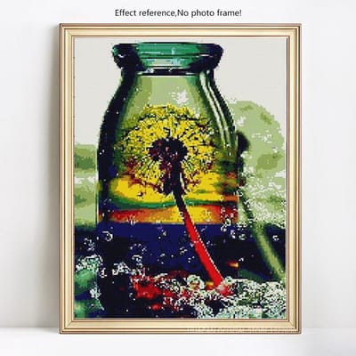 Peinture de diamant avec tasse panoramique complète, mosaïque de diamant, broderie complète, image d'affichage 20X30CM beige