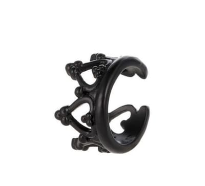 Kroon ear cuff | zwart gekleurd