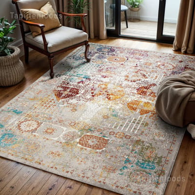 Picasso Feraghan Vintage Vloerkleed Multi / Beige Laagpolig- 400x500 CM