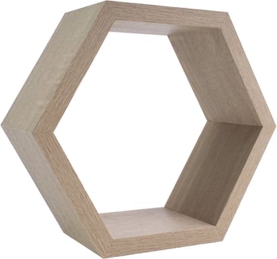 Wandrek Zeshoek Eiken van Domax – decoratief wandbord in zeshoekige vorm, FSC®-eikenlook