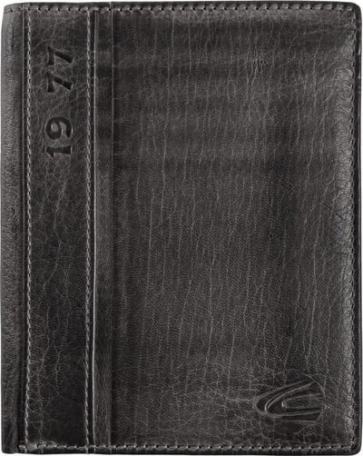 camel active Leren portemonnee Melbourne High Wallet Black zwart