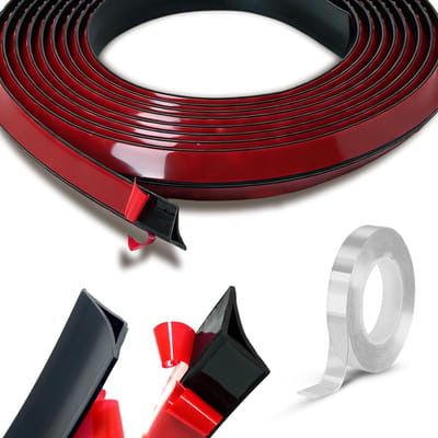 Zelfklevende Hoekstrip Zwart voor Werkbladen - 4 m x 2 cm met Nano Dubbelzijdige Tape voor Keuken, Woonkamer en Badkamer