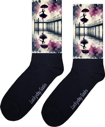 Ballerina - Valentijns cadeau - Verjaardag cadeau - Sint cadeau - Leuke sokken - Vrolijke sokken - Leuk cadeau - Roze paraplu - Grappig cadeau - Kerst Sokken - Vaderdag - Moederdag - Kerstcadeau - Socks maken Happy - 37-44