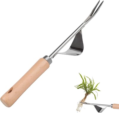 Onkruidverwijderaar - Handmatig Tuin Gereedschap voor Grassen en Paardenbloemen - 31 cm RVS Y-vorm