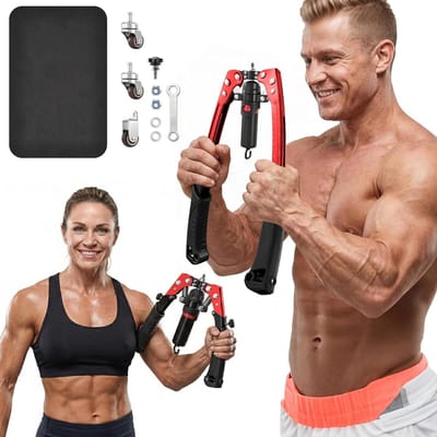 Hydraulische Arm Trainer - Kracht Trainer - Thuis Krachttraining - Verstelbaar Weerstandssysteem - 44*16.50*5cm - Rood