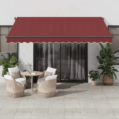 vidaXL - Luifel - automatisch - uittrekbaar - 400x350 - cm - bordeauxrood