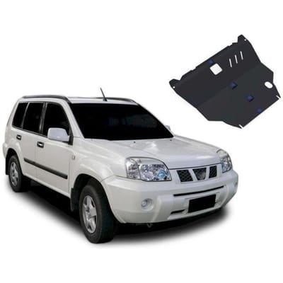 Protection Sous Moteur - J&J Automotive - Nissan X-Trail T30 - Acier 2mm - Installation Facile - Couleur Noir noir