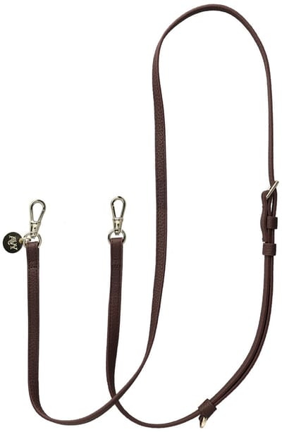AVY Crossbody Telefoonkoord | Leren Crossbody | Lang Koord | voor Hoesjes met Koordhaakjes | Geschikt voor iPhone, Samsung en meer | 130cm | Luxe lederen stijl | Leather Chocolate