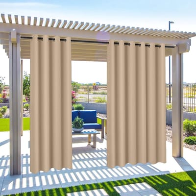 Dailygoods- Gordijnen Waterdicht - Verduisterend - Thermisch Geïsoleerd - Privacygordijn - Voor Binnen/Buiten - Geschikt voor Tuin/Pergola - Buitengordijnen