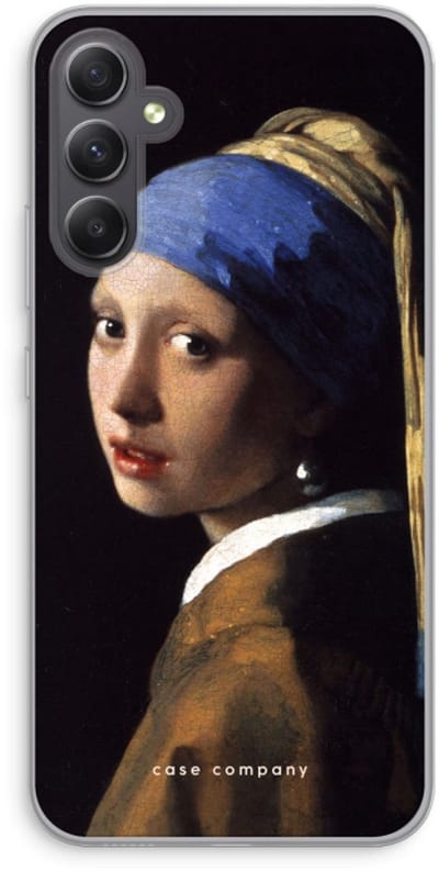 Case Company® - Hoesje geschikt voor Samsung Galaxy A34 hoesje - The Pearl Earring - Soft Cover Telefoonhoesje - Bescherming aan alle Kanten en Schermrand