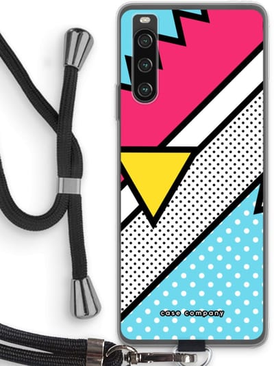 Case Company® - Hoesje met koord geschikt voor Sony Xperia 10 IV hoesje met Koord - Pop Art #3 - Telefoonhoesje met Zwart Koord - Bescherming aan alle Kanten en Over de Schermrand