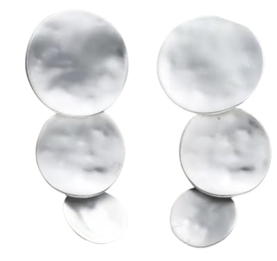 Clip oorbellen -mat -zilverkleur -trio- geen gaatje-6 cm- Charme Bijoux