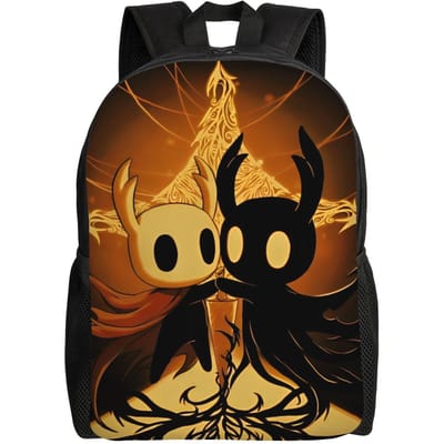 Sac à Dos Knight Hollow Knight pour Adolescents avec Poche pour Lycée Randonnée Voyage Sac à Dos Journalier pour Hommes Femmes Sacs en Toile pour Ordinateur Portable