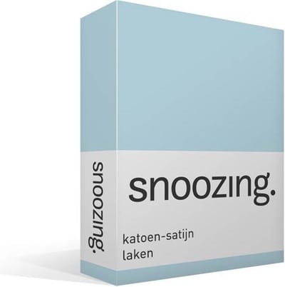 Snoozing - Katoen-satijn - Laken - Eenpersoons - 150x260 cm - Hemel
