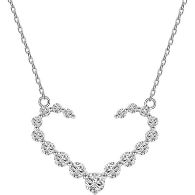 Da Ai Hart Ingelegd 5a Zirkoon Ketting Groothandel Vrouwen Mode Alles S925 Sterling Zilveren Sleutelbeen Ketting Zilveren Sieraden white