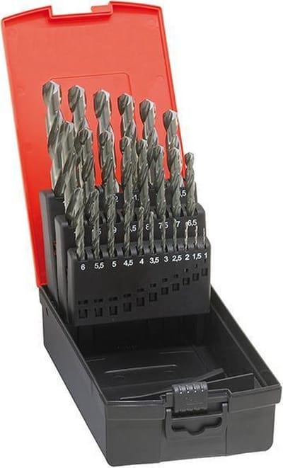 Spiraalborenset Type N, profielgeslepen HSS DIN 338 1-10,5mm In kunststofkoffer 24