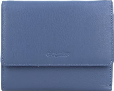 Esquire Leren Portemonnee Viktoria Flap Wallet Dove Blue Lichtblauw